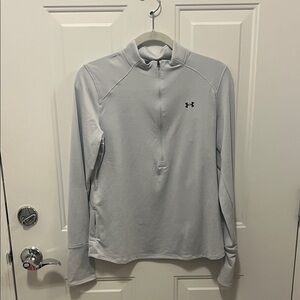 Under Armour Light Gray/White Quarter-Zip Performance Pullover